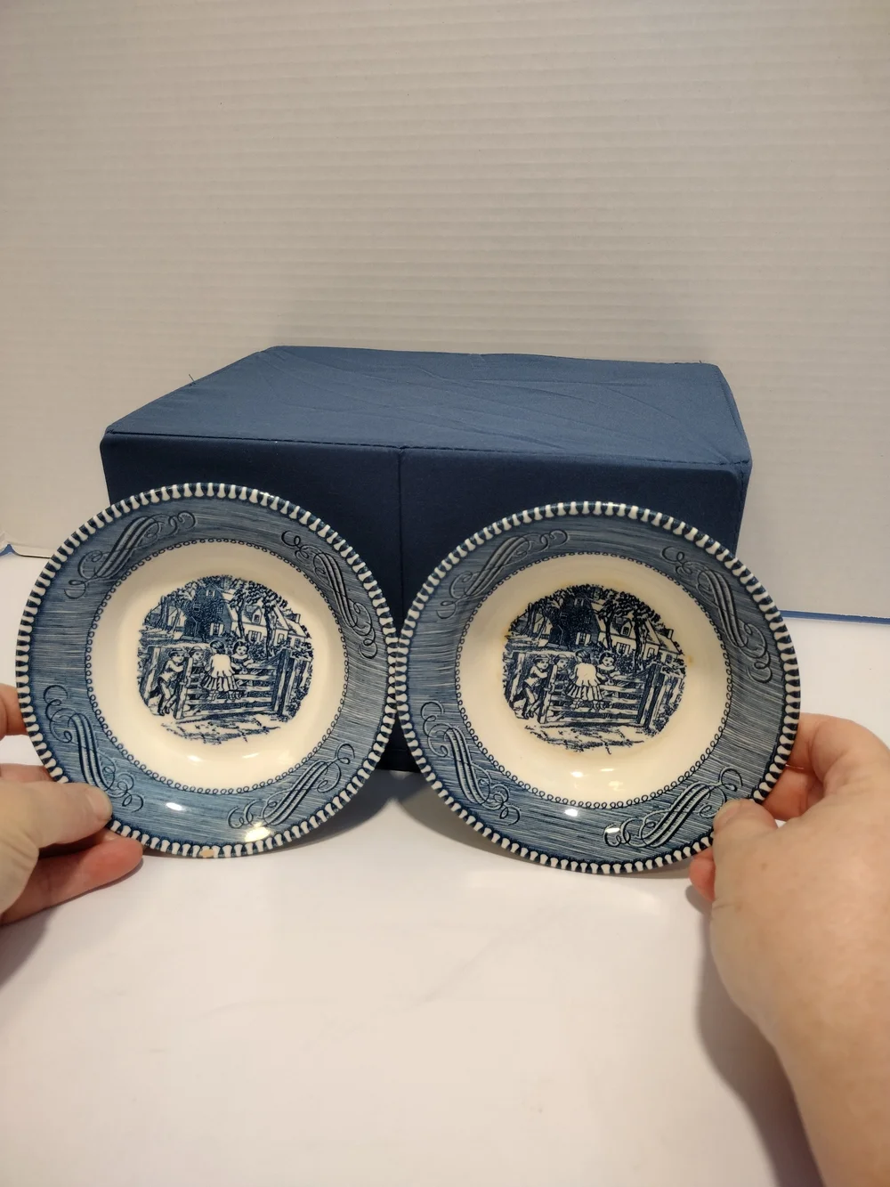 2 Vintage Royal China Currier and Ives Small Vegetable Dessert bowls